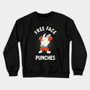 Free Face Punches Fun Boxing Rabbit Crewneck Sweatshirt